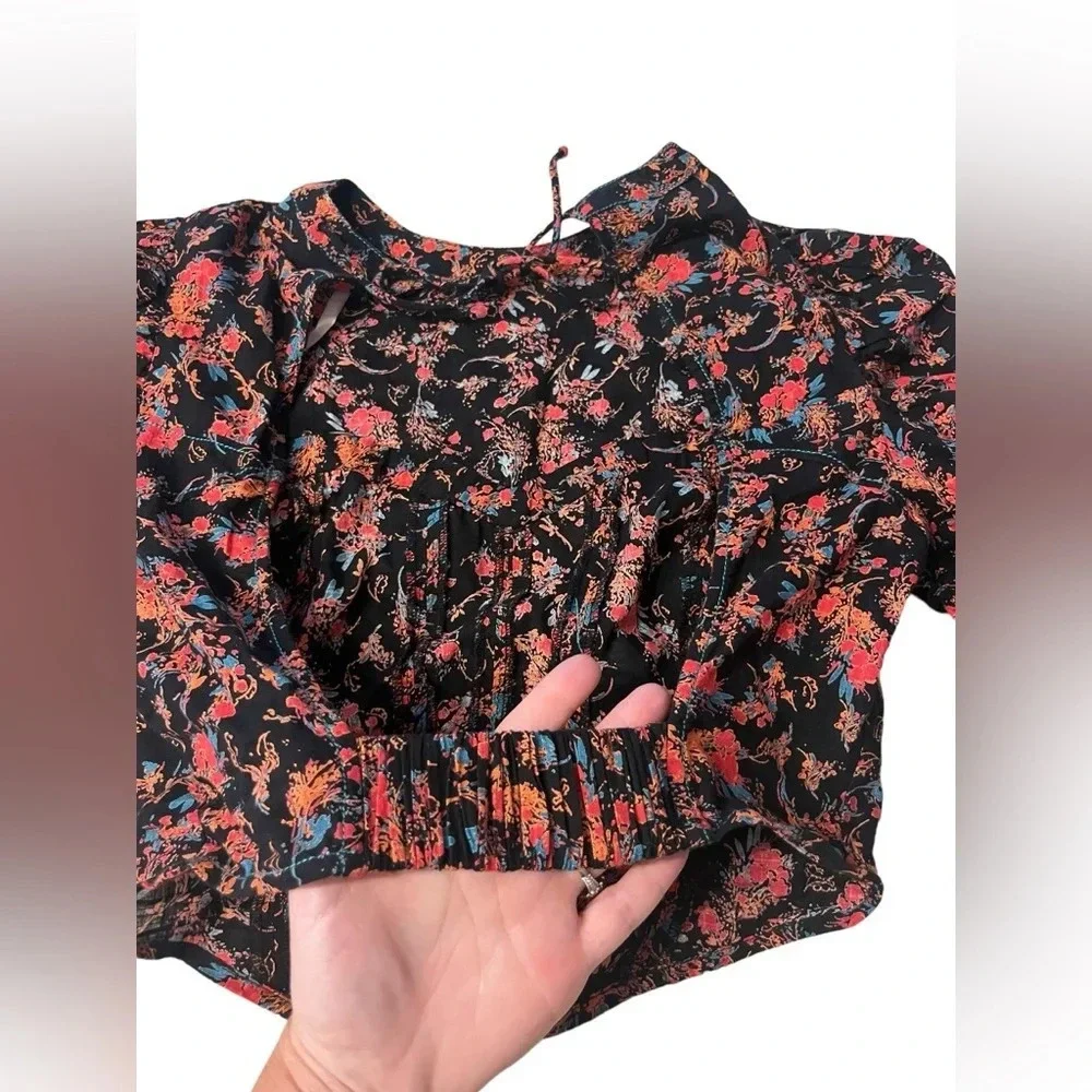 Free People XS Floral Backless Monica Crop Top OB1413377